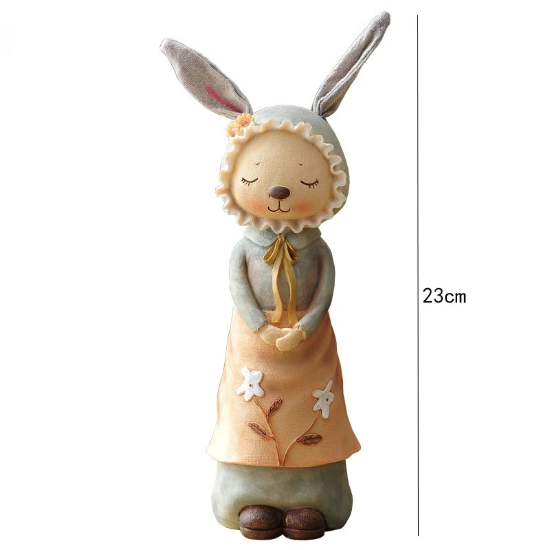 

Cute Art Figurine Animal Craft Nordic Creative Rabbit Garden Figurine Handmade European Decoracion Hogar Home Decor DE50XBJ