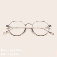 japanese handmade pure titanium glasses frame men polygon round kmn9916 prescription eyeglasses women eyewear myopia optic lens