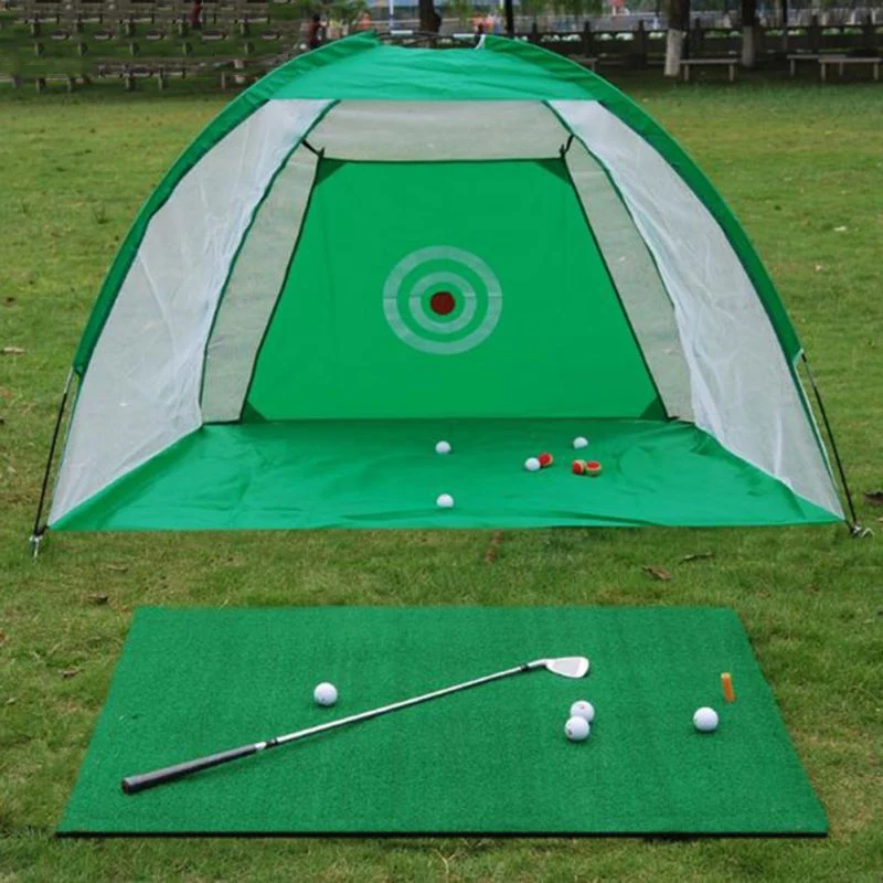 Online 1M Foldable Golf Hitting Cage Training Aids Indoor Outdoor Swing Trainer Chipping Nets Garden Grassland Golf Practice Nets