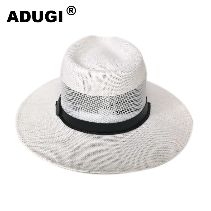 Сетчатая шляпа ADUGI Мужская Солнцезащитная с поясом Джазовый Топ летняя дышащая
