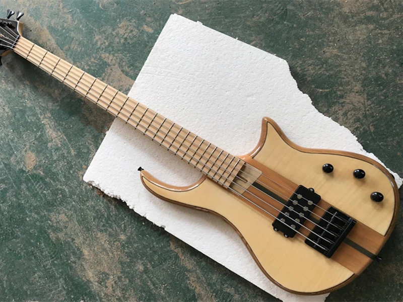 5 струн ясень фотогитара с пламенным кленовым шпоном черная фурнитура