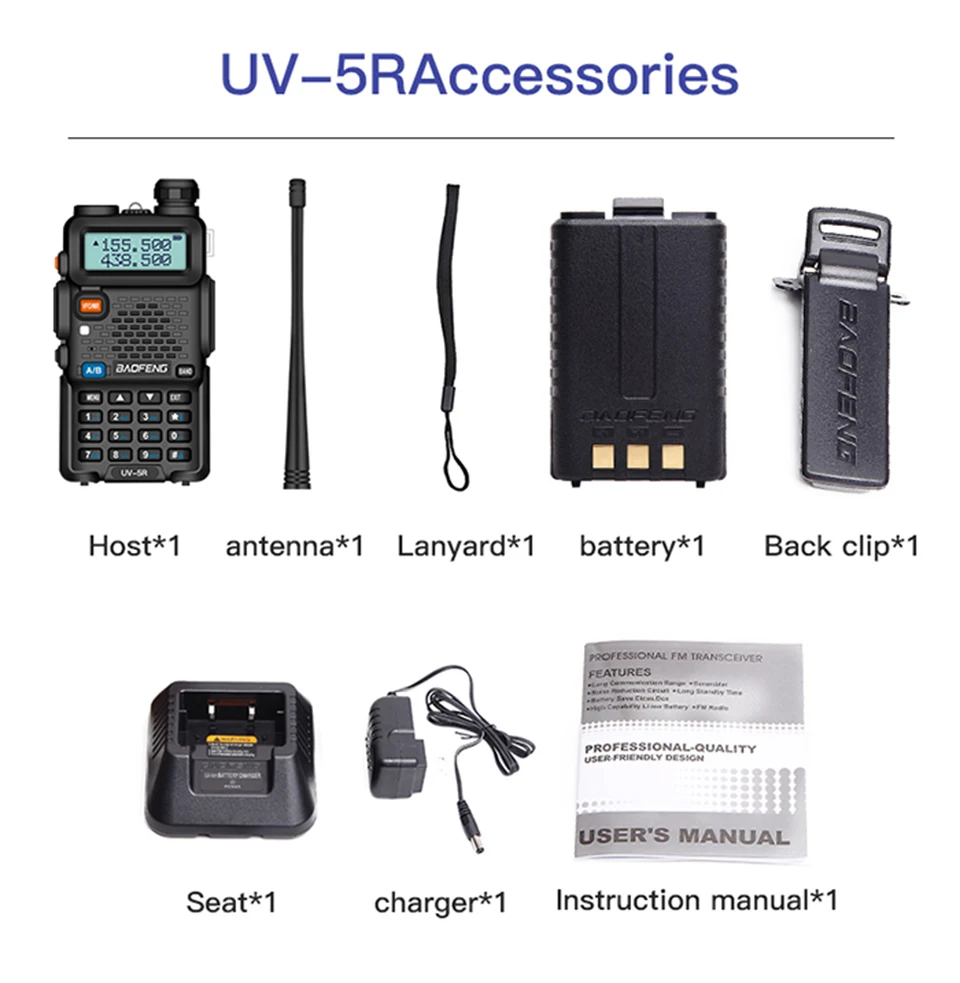 2 шт. Baofeng BF-UV5R двухдиапазонное двухстороннее радио Любительское радио портативная рация Pofung UV-5R 5 Вт VHF/UHF радио UV 5r CB радио