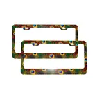 Рамка для номерного знака с изображением павлиньих перьев, автомобильные номерные знаки, водонепроницаемые автомобильные бирки, алюминиевые металлические рамки для женщин и девочек