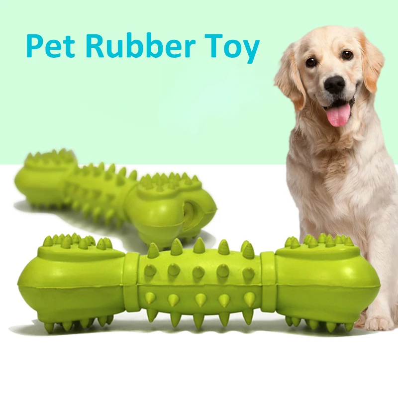 

With Thorns Dog Toy Non-toxic Rubber Bone Shape BB Sound Cleaning Tooth Pet Chew Toys Molars Protect furniture Dog Supplies