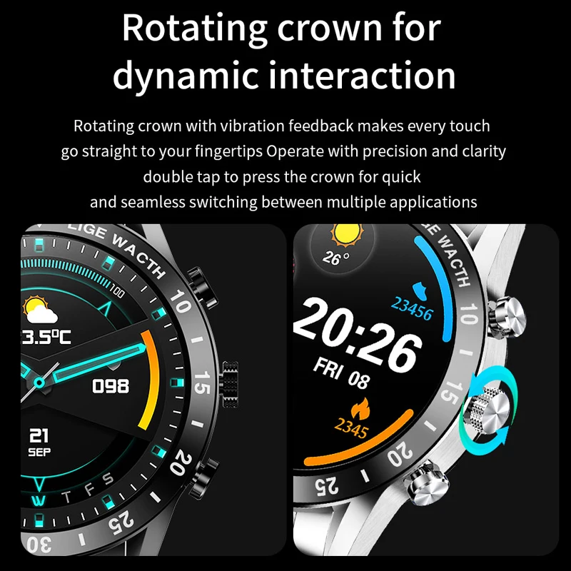 LIGE 2022 New Bluetooth Call Smart Watch Men Sports Fitness Tracker Steel Band Watches Full Touch IP67 Waterproof Smartwatch | Электроника
