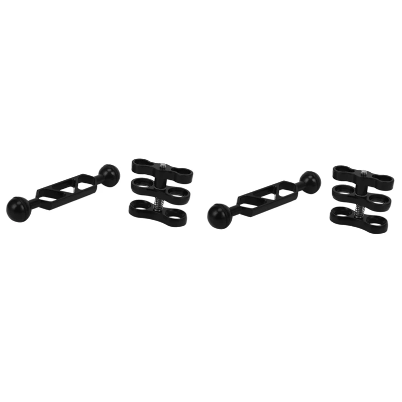 

2X Aluminum Alloy Scuba Diving Light Torch Dual Ball Joint Arm And 2 Butterfly Clip Clamp Mount For Photography Camera