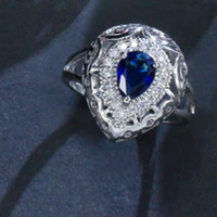 fashion jewelry rings silver sky blue diamond ring