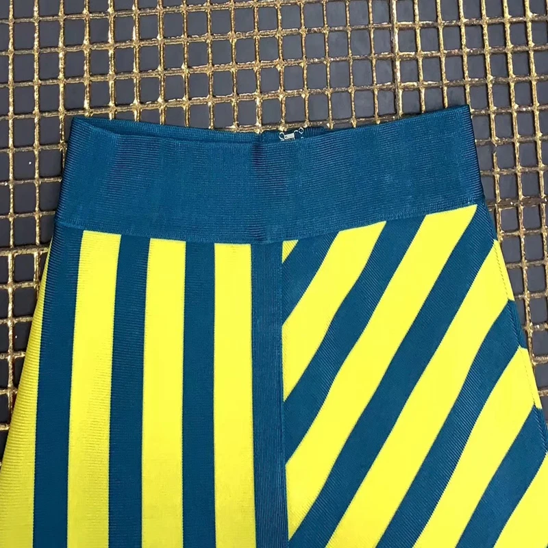 

2019 Summer New Style Sexy Striped Two 2 Pieces Outfit for women sexy high split spaghetti strap party clubwear dropshipping