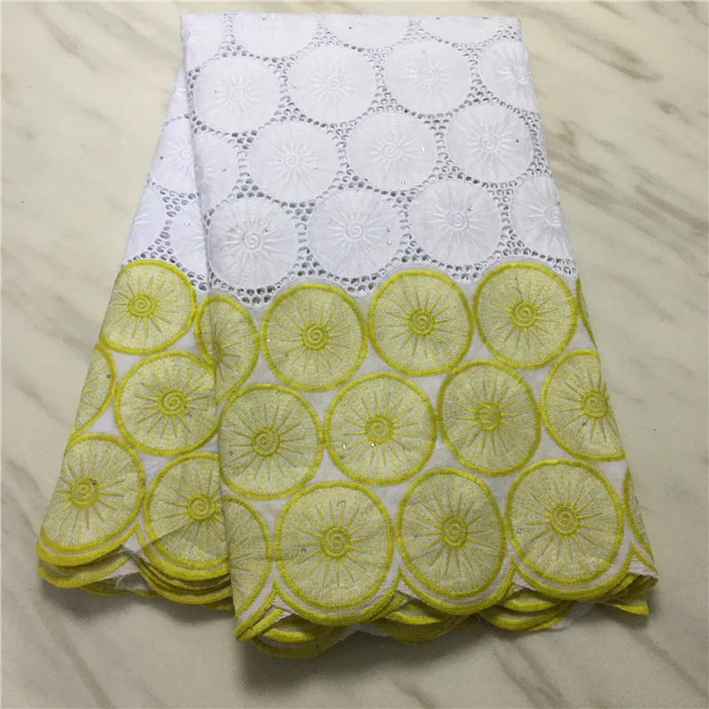 

African Voile Lace Fabric High Quality Swiss Voile Lace 100% Cotton African Lace Fabric With Stones PL11662