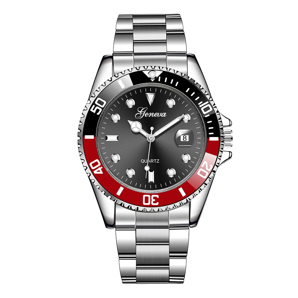 Geneva Men Watches With Calendar Luxury Stainless Steel Male Sport Watch Quartz Business Clock Relogio Masculino images - 6