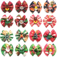 50pcs puppy dog hair rubber bands christmas bows pet cat hair bows cat xmas festival samll dog puppy cat grooming accessories