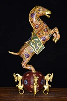28 chinese folk collection old bronze cloisonne tang horse statue horses tread the universe gather fortune ornament town house