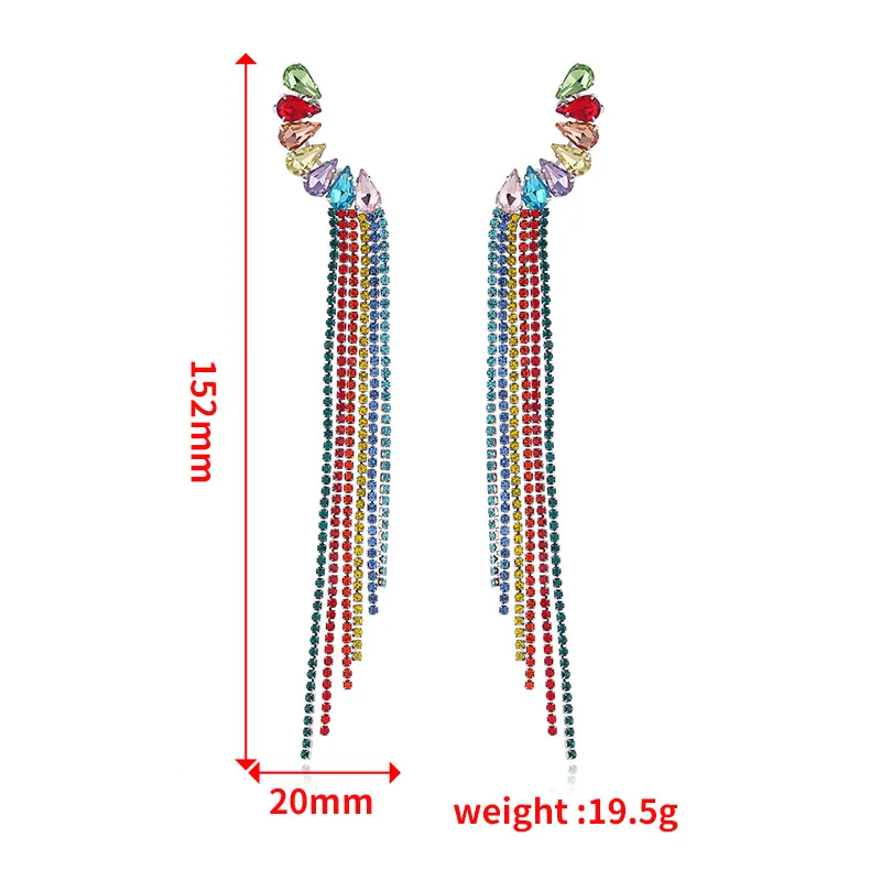 Ювелирные изделия FARLENA роскошные разноцветные Висячие серьги Стразы с
