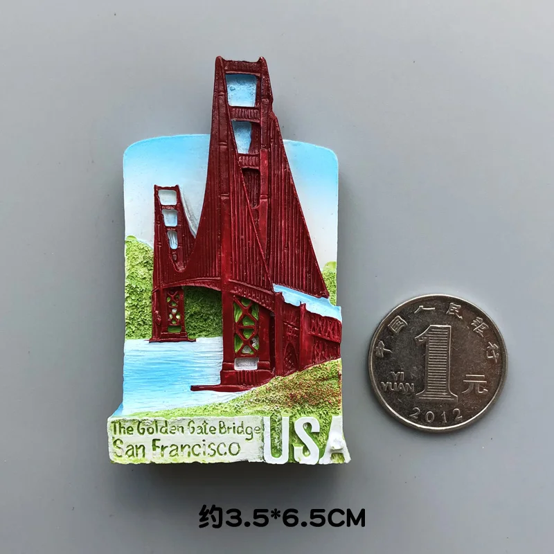 Golden Gate Bridge Магниты страны на холодильник Статуя Свободы ирландский немецкий Голливуд магнит на холодильник стикер мир путешествия сувенир магнитный - Цвет: Golden Gate Bridge