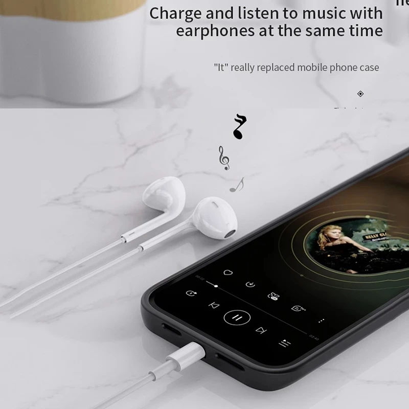 Funda para cargador de bater&iacute;a de tel&eacute;fono, cubierta de carga con soporte de 10000mAh para iPhone 12, 11 pro max, 6, 6s, 7, 8 Plus, X S-1