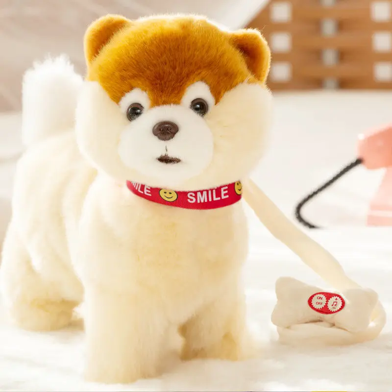 Robot Dog Toy Sound Control Interactive Dog Electronic Plush Puppy Sing Song Pet Toys Walk Bark Music Leash Teddy For Children