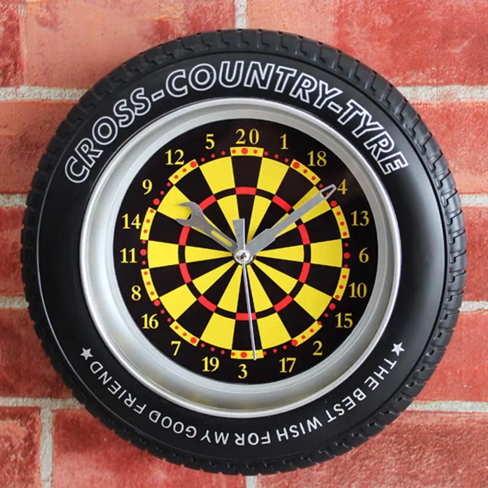 Дартс будильник часы в виде шины Повседневная мебель настенные часы|Настенные