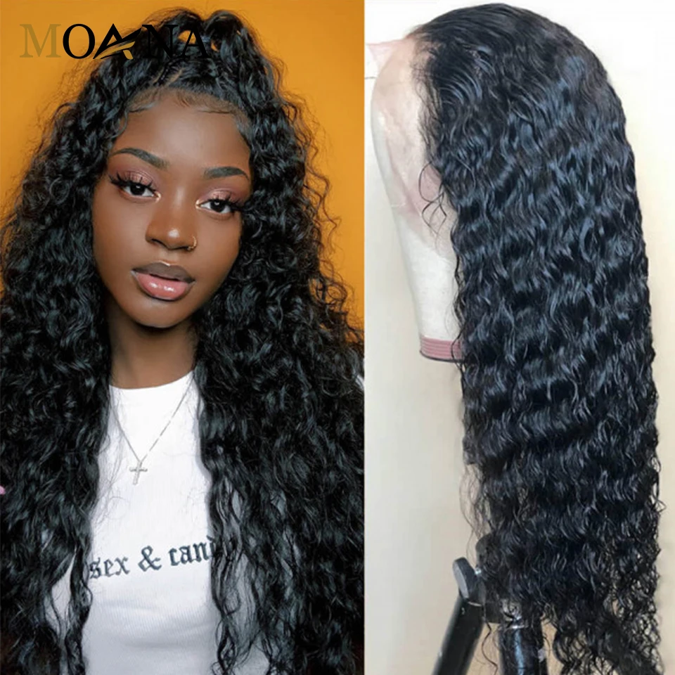 Водная волна с героями мультфильма Моана Парик Синтетические волосы на кружеве