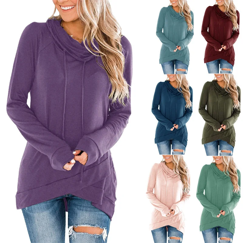 

2021 Summer New Women's Long Sleeve Shirt Women Shirts Pullover Pile Neck Casual Sweatshirt Top Korean Clothes Fashion Clothing