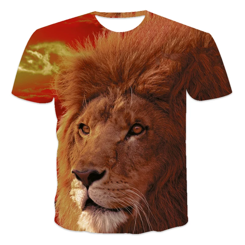 New Summer 3D printed T-shirt animal print men's T-shirt print casual T-shirt O-neck hip hop short sleeve Size XXS-6XL