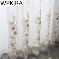 3d embossed flower embroidered tulle curtain for living room light luxury romantic flower sheer curtain custom rideaux ad762e