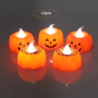 led electronic pumpkin candle lights atmosphere ornament luminous lamps halloween decoration lights accessories