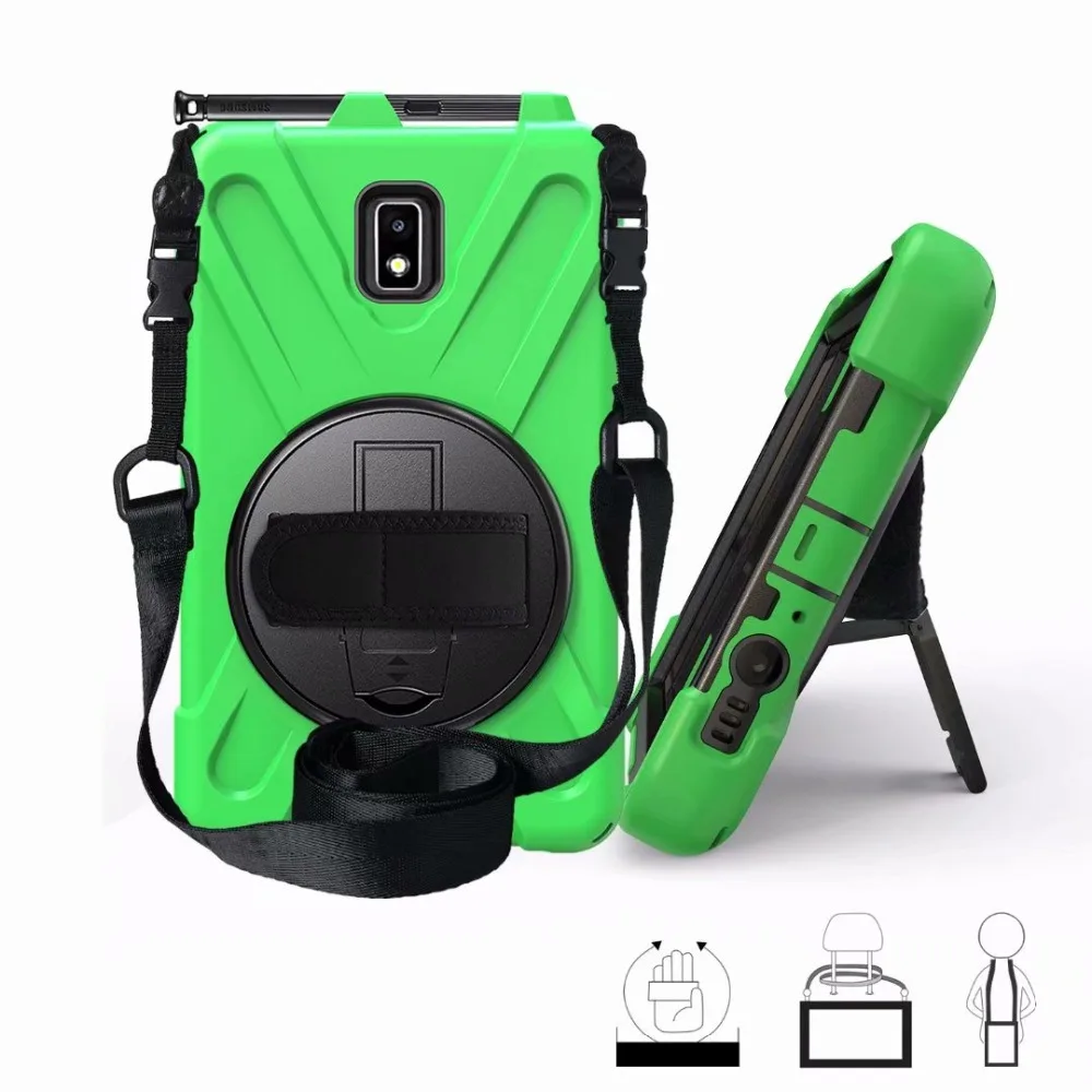 Сверхмощный силиконовый чехол для Samsung Galaxy Tab Active 2 8,0 T390 T395 SM-T395 Funda наручный плечевой ремень противоударный чехол