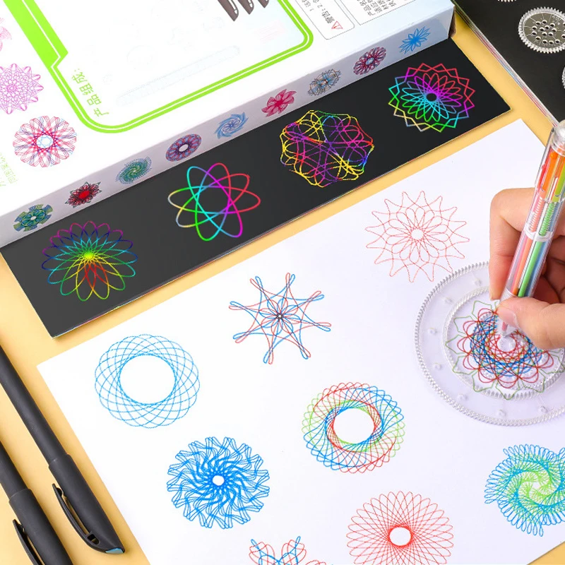 

18Set Magic Drawing Board Multi-Purpose Drawing Educational Ruler Board Variety Puzzle Million Flowers Multifunctional Ruler