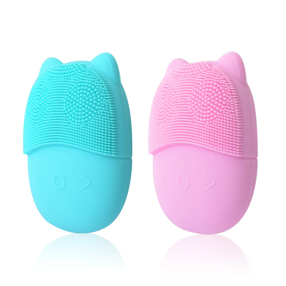 

02 Facial Cleansing Brush Professional Ultrasonic Vibration Face Silicone Electric Washing Skin Blackhead Remover Cleanser