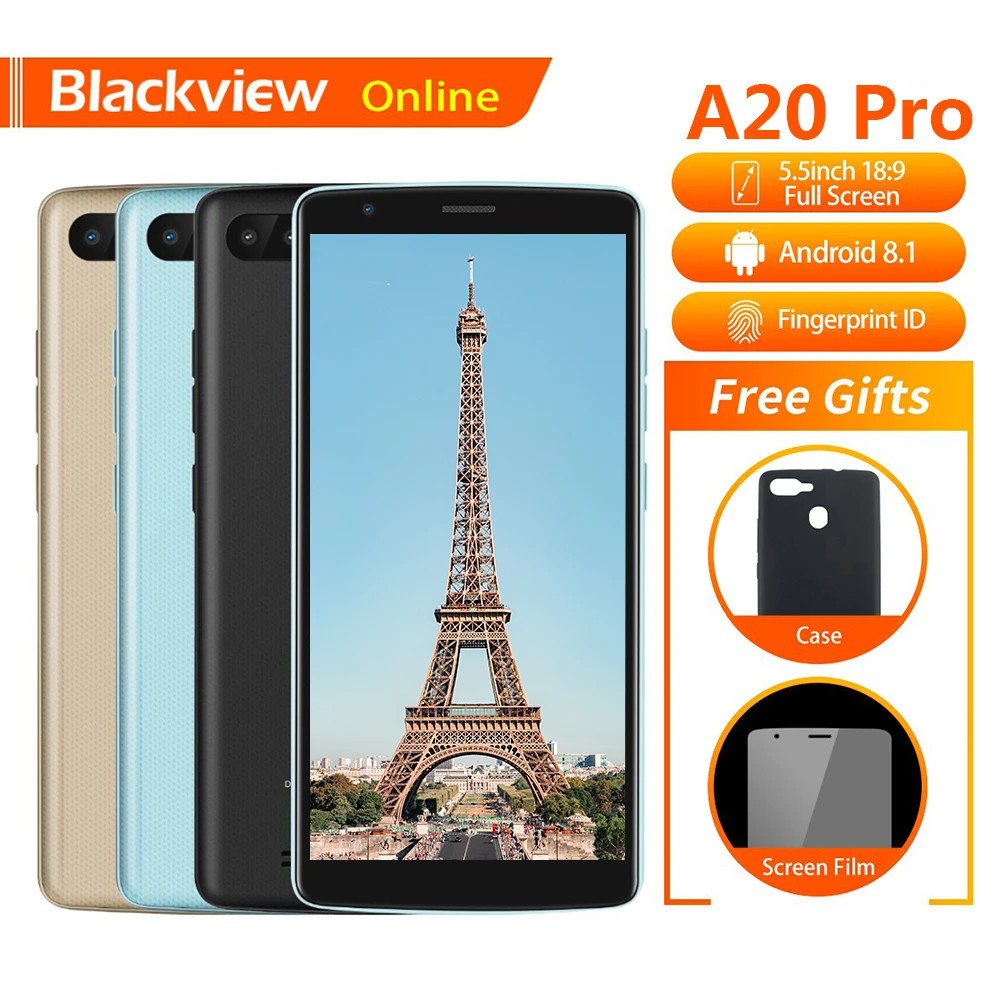 Blackview A20 Pro смартфон с 5 5-дюймовым дисплеем четырёхъядерным процессором ОЗУ 2 Гб