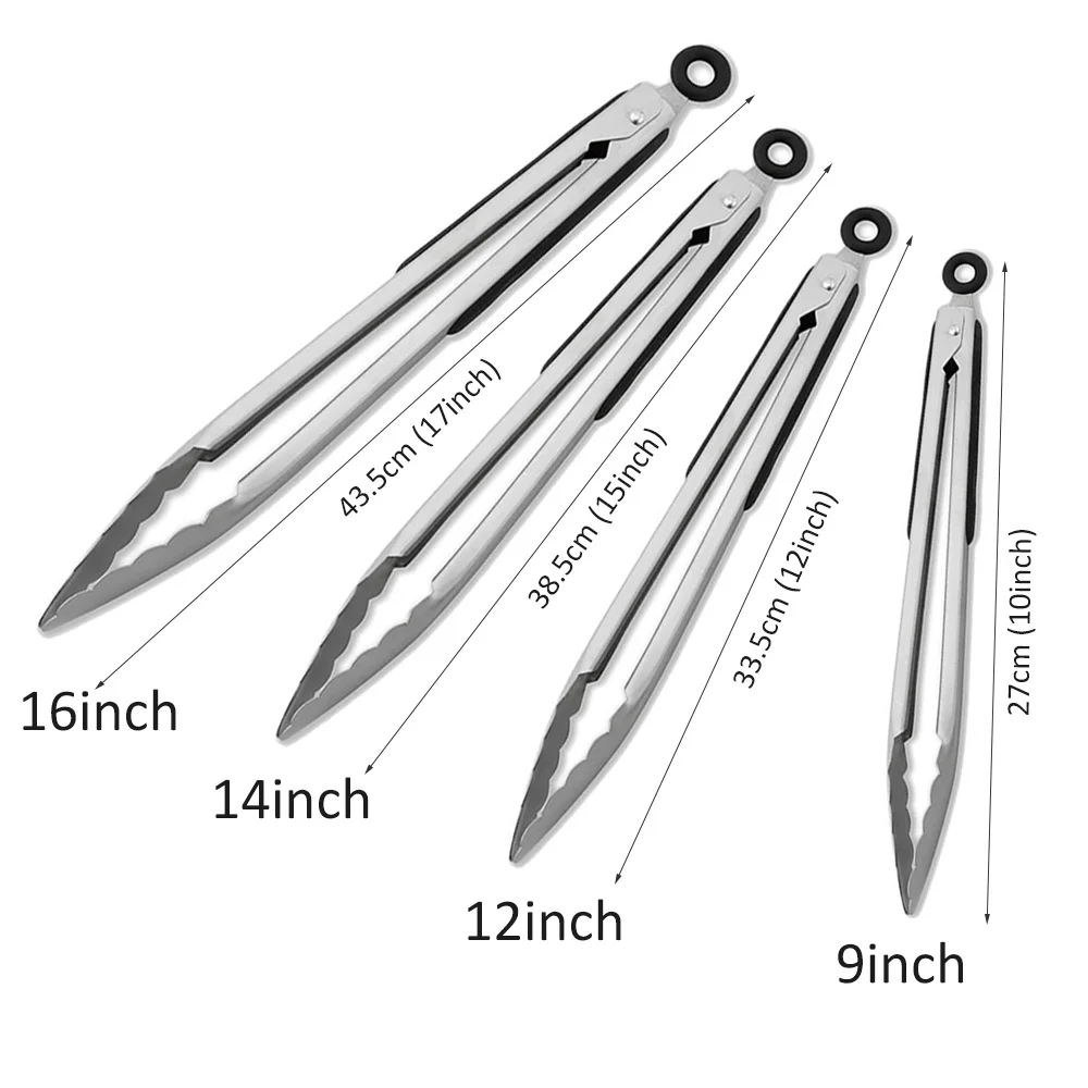 

1pcs Stainless Steel Salad Tongs BBQ Kitchen Cooking Food Serving Utensil Tong Kitchen Accessories Tools Restaurant Food Folder