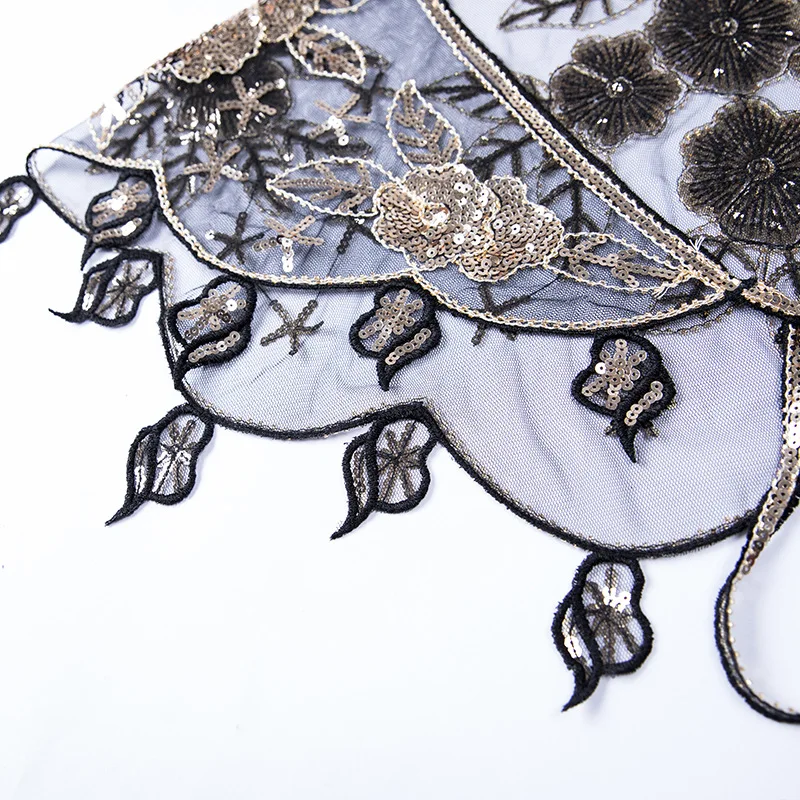 2019 Silver Sequined Woman Wraps Bridal Capes Shawl Beaded Elegant Evening Party Wedding Bolero Cape Jacket Accessories |