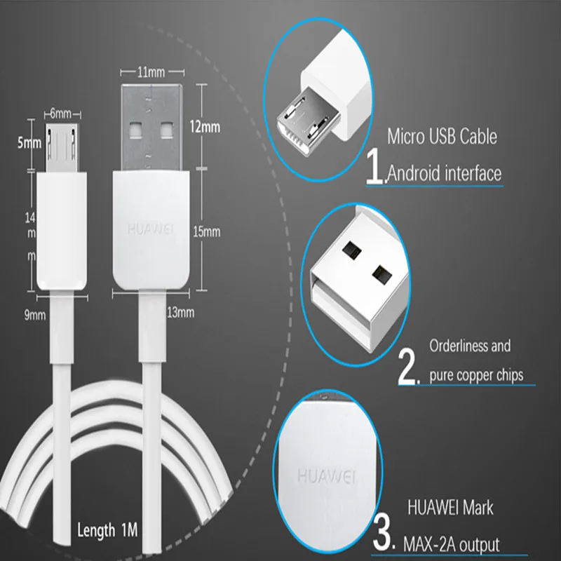 Оригинальное зарядное устройство Huawei honor 8x быстрое с micro usb-кабелем для nova 3i 2 2s 7c 7x