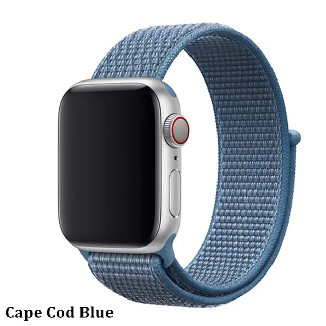 Последняя нейлоновый ремешок für apple watch группа 4 44 мм/40 мм, correa apple watch 3 42 мм/38 мм iwatch серии 4/3/2 bunte stecker чехол для телефона на руку - Цвет ремешка: Cape Cod Blue