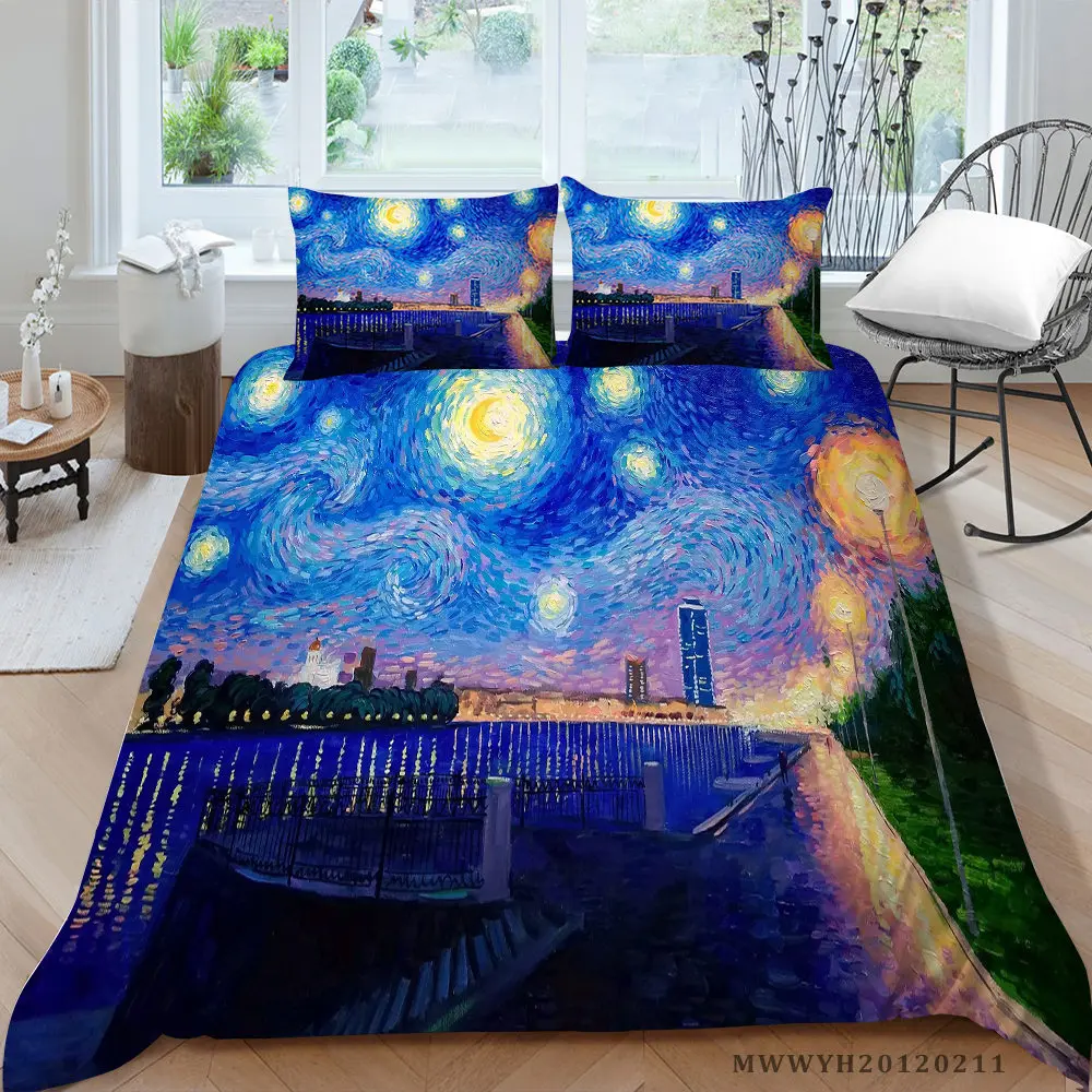 

Комплект постельного белья с рисунком маслом, набор постельного белья для подростков в стиле художественной фантазии, с 3D-принтом, Королевс...