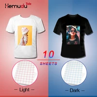 a4 10 sheets t shirt transfer photo paper inkjet for dark or light color fabric cotton garment