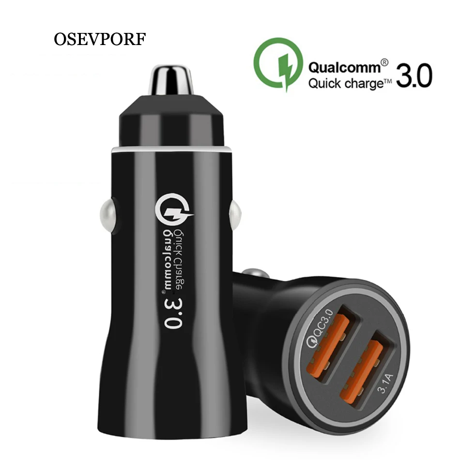 Автомобильное зарядное устройство Quick Charge 3 0 QC Быстрая Зарядка адаптер двойной USB