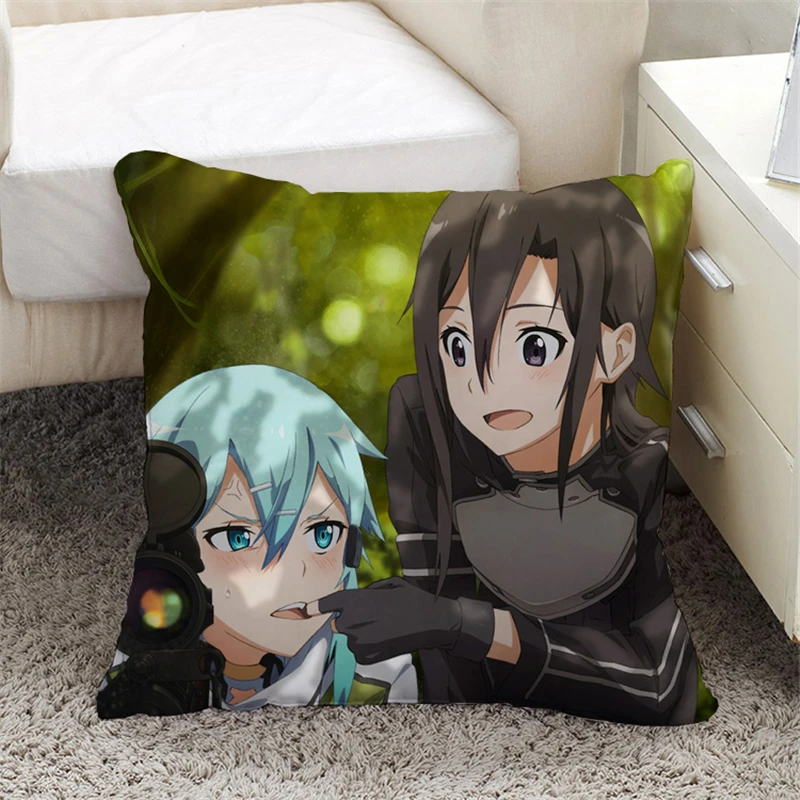 Япония Аниме Меч Арт Онлайн Мультфильм САО Кирито Юки Асуна Двусторонняя Подушка