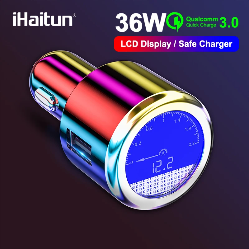 IHaitun Элитный ЖКД 36 Вт USB Автомобильное зарядное устройство для samsung Быстрая