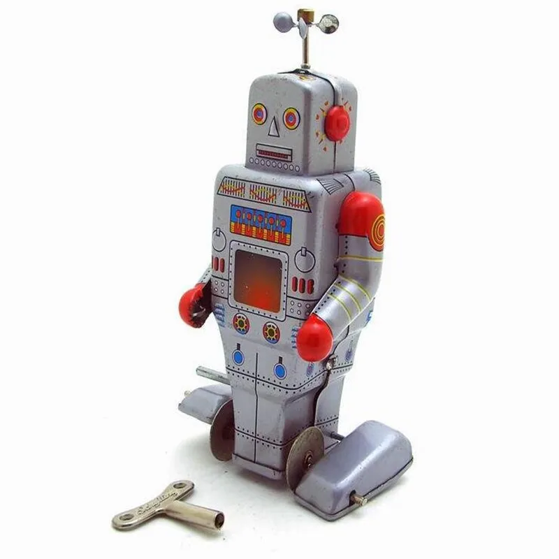 Классический оловянный завершать работу Игрушки Робот Модель Ветряная оловянная игрушка для детей взрослых Набор для обучения подарки