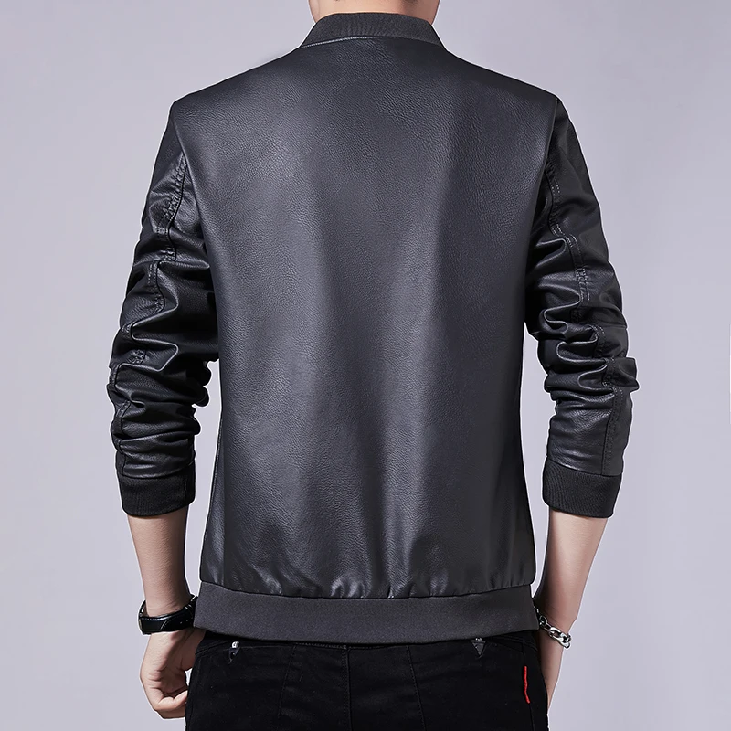 

Autumn Winter Men's Slim Fit Leather Jackets Motorcycle Jacket PU Business Thick Warm Biker Windproof Coats M-4XL