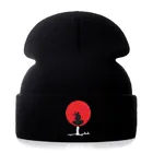 Облегающая шапка с вышивкой Наруто, Женская и мужская вязаная теплая зимняя женская однотонная Повседневная облегающая шапка с манжетами в стиле хип-хоп