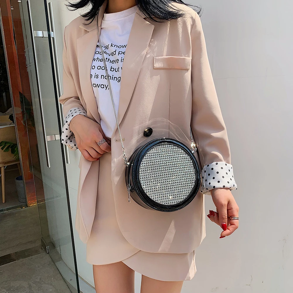 Модные круглые сумки через плечо для женщин 2020 трендовые маленькие из