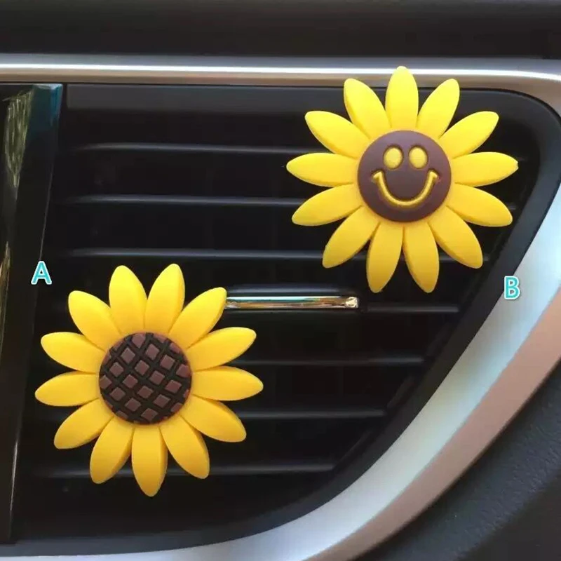 

Car Accessories For Girls Air Freshener Cute Car Perfume Sunflower Vent Clip Car Fragrance Scent Diffuser Auto Interior Decor