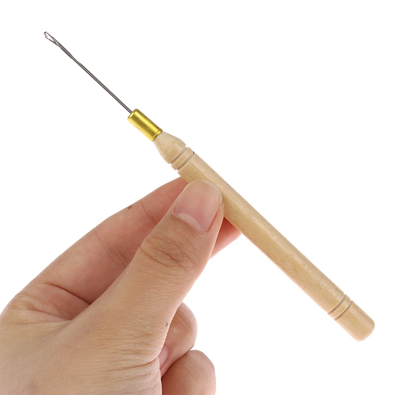 1 шт. игла для наращивания волос с деревянной ручкой|Швейные иглы| |