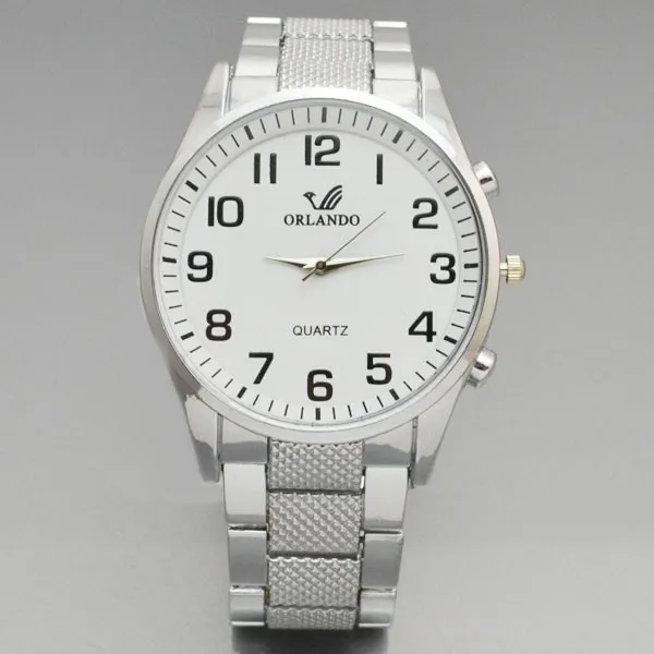 Мужские кварцевые наручные часы Orlando из нержавеющей стали мужские с большим