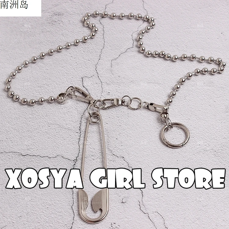 Вогнутая самодельная оригинальная цепочка с булавкой модная металлическая на