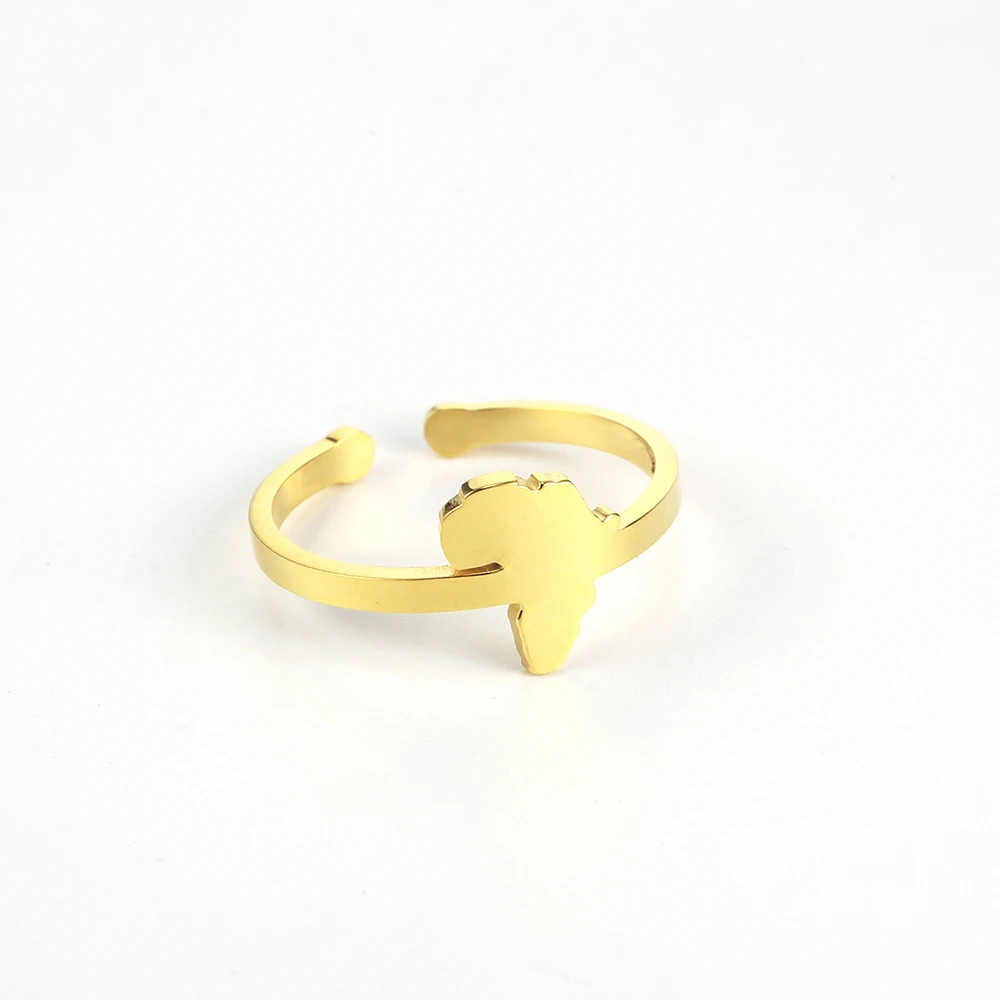 Мужское и женское кольцо из нержавеющей стали Золотое с картой Африки Подарки