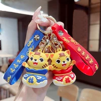 Lucky Bag Key Keychain New Year Tiger Lanyard Office 2022 Ring Mobile Phone Jewelry Gift Accessories Wholesale
