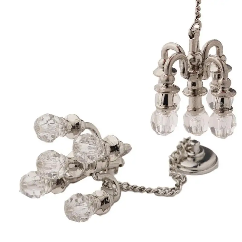 1:12 миниатюрная мебель для кукольного домика аксессуары сцены хрустальная лампа